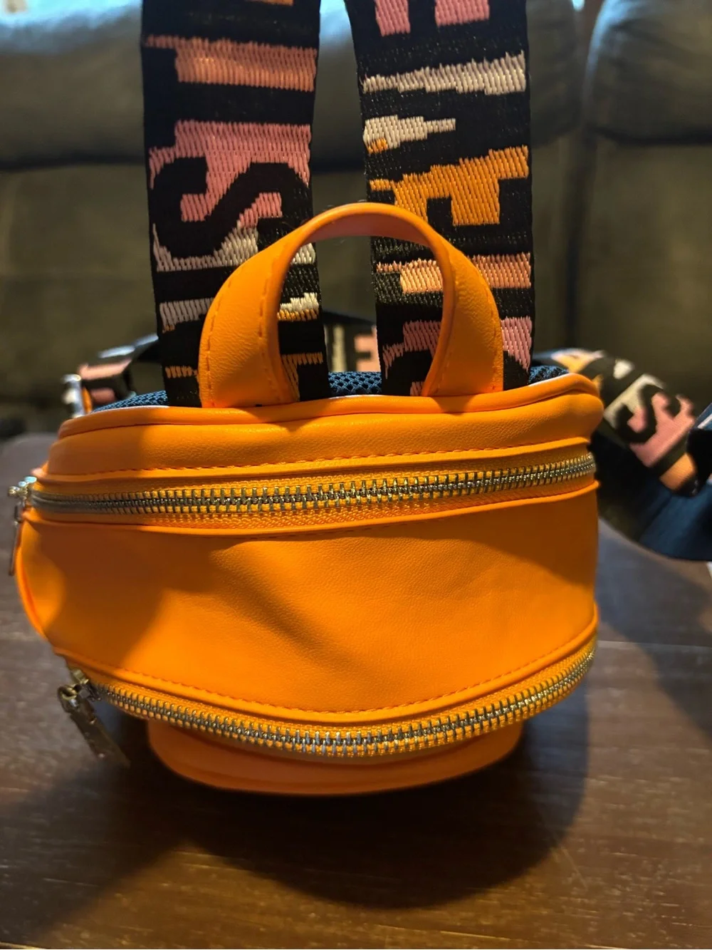 Steve Madden Orange Quilted Mini Backpack